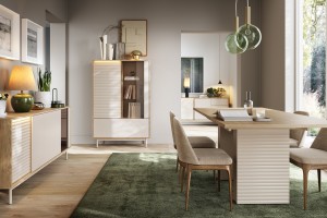 Wohnzimmer-Set TOGY B 2/3 - tlg. in Kaschmir / geölte Eiche