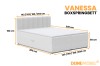 Abmessungen und verfügbare Größen des Vanessa Boxspringbetts von DeineMöbel24.