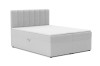 Boxspringbett hellgrau mit strukturiertem Bouclé-Stoff und Kopfteil