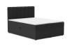 Stilvolles Boxspringbett in Anthrazit mit gestepptem Kopfteil und weißer Liegefläche.