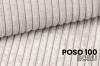 Nahaufnahme Möbelstoff Poso 100 Ecru in Cord-Optik für Polsterbetten.