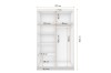 Technische Zeichnung mit Maßen für einen 120 cm breiten Kleiderschrank in Weiß.