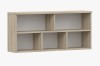 Wandregal in Eiche-Optik mit 5 Fächern, modernes Hängeboard für das Wohnzimmer.