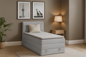 JUNG LUX Boxspringbett mit Bettkasten Boxbett in Boucle Deine Moebel