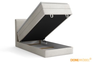 JUNG LUX Boxspringbett mit Bettkasten Boxbett in Boucle Deine Moebel