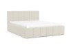 Modernes Megan Polsterbett in Creme mit gestepptem Kopfteil und Rahmen.