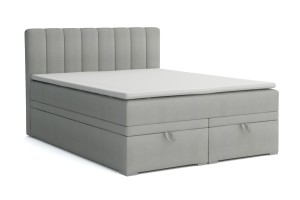 DAVID Nagelneu 200x200 Paros 5 Hellgrau Boxspringbett mit Bettkasten und einer durchgehenden Matratze H4 Deine Möbel