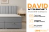 Vorteile des David Boxspringbetts: 2 Bettkästen, Farbauswahl und inkl. 4 cm Kaltschaum-Topper.