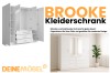 Großer BROOKE Kleiderschrank in Weiß mit vier Türen und zwei Spiegeln.