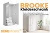 Zweitüriger BROOKE Kleiderschrank in Weiß mit Spiegel und drei Schubladen.