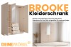 Beiger BROOKE Kleiderschrank mit Spiegel und Schubladen für ein modernes Schlafzimmer-Design.
