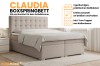Produktdetails Boxspringbett Claudia Beige: 2 Bettkästen und Kaltschaumtopper.