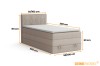 Detaillierte Maße und Größen des Boxspringbetts 90x200 cm und 100x200 cm.