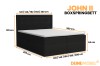 Afmetingen voor boxspringbed John II in het zwart met bedbak en topper
