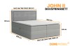 Afmetingen voor boxspringbed John II: breedtes van 120 tot 200 cm en lighoogte 64 cm.