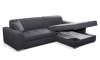 Graues Ecksofa mit offenem Bettkasten für Stauraum