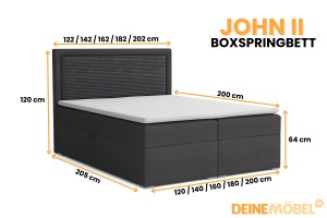 JOHN II Boxspringbett mit Bettkasten Deine Möbel