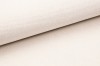 Nahaufnahme eines cremefarbenen Textilstoffes mit gleichmäßiger Webstruktur.