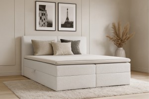 LINA Boxspringbett mit Bettkasten Boxbett in Boucle Deine Möbel