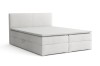 Modernes Boxspringbett in Weiß mit Bouclé-Bezug und Bettkasten