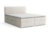 Modernes Boxspringbett in Creme mit Bouclé-Bezug und Bettkasten