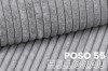 Detailaufnahme des hellgrauen Cord-Stoffs Poso 55 für hochwertige Möbel