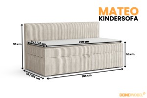 MATEO Boxspringbett Kindersofa Jugendsofa Deine Moebel 24