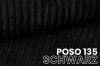 Eleganter Cordstoff POSO 135 in Schwarz – Detailaufnahme der gerippten Textilstruktur.