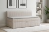 Beiges Mateo Kindersofa aus Kord mit weißer Polsterung in modernem Wohnzimmer.