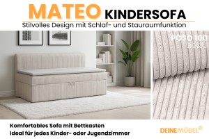 MATEO Boxspringbett Kindersofa Jugendsofa Deine Moebel 24