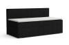 Schwarzes Kord-Sofa Mateo mit weißem Polster, freigestellt auf weißem Hintergrund.