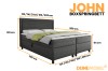 Afmetingen boxspringbed John: Overzicht van hoogtes en verschillende breedtes van 120 tot 200 cm.