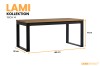 LAMI Tisch 14: Moderner Esstisch in Eiche-Optik mit schwarzen U-Beinen, Maße 160x90x77 cm.