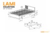 Technische Zeichnung mit Maßen für das Lami Bett 120x200 cm und die Bettschublade.