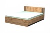 Lami Doppelbett 160x200 cm in Eichen-Optik mit Kopfteil auf weißem Hintergrund.