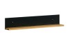 Wandboard Lami 12 in Artisan Eiche Optik mit schwarzer Rückwand.