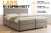 Infographic van het boxspringbed Lars met details over de opbergruimtes en koudschuim-topper.