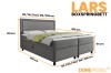 Afmetingen en beschikbare maten voor het boxspringbed LARS.