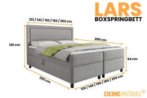 LARS Boxspringbett mit Bettkasten Deine Möbel