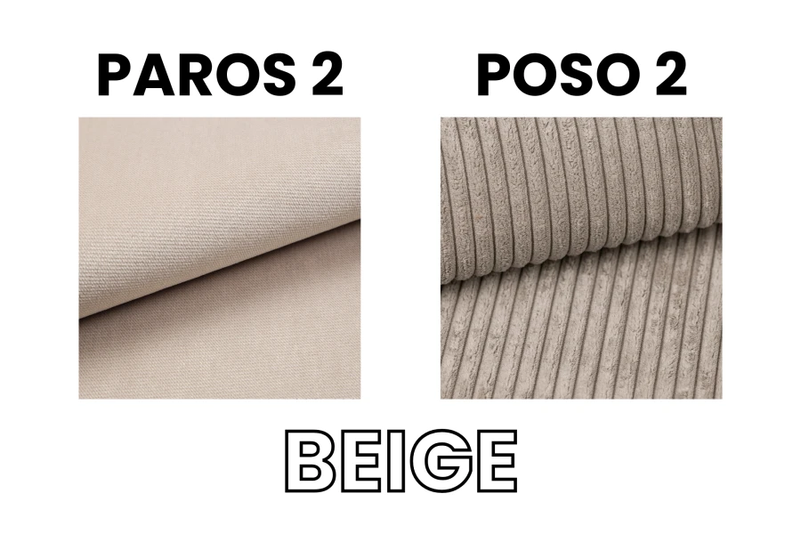 Stoffproben Paros 2 und Poso 2 Cord in der Farbe Beige