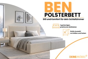 BEN Polsterbett in Cord, Bouclé & Samt, inkl. Lattenrost und Bettkasten Deine Möbel