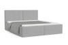 The upholstered bed Ben in light grey, modern design for the bedroom on a white background.