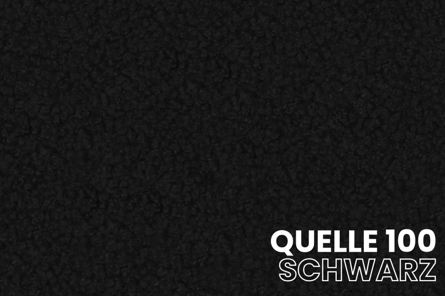 Stoffmuster Quelle 100 Schwarz: Detailansicht der groben Oberflächenstruktur