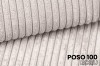 Detailansicht des Poso 100 Ecru Cord-Stoffs mit charakteristischer Rippenstruktur in hellem Beige.