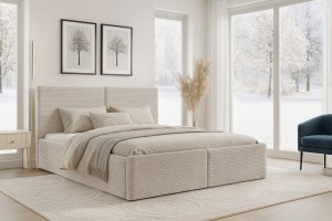 BEN Polsterbett in Cord, Bouclé & Samt, inkl. Lattenrost und Bettkasten Deine Möbel