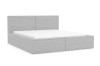 Graues Polsterbett aus Cord mit Matratze, modernes Design für das Schlafzimmer.