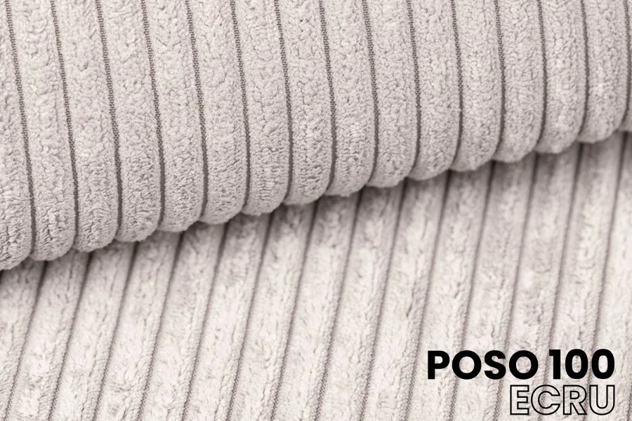 Stoffmuster POSO 100 Ecru: Hochwertiger Cordstoff in Beige für gemütliche Betten.