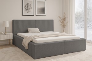 BERNO massives Polsterbett in Cord, Bouclé & Samt, inkl. Lattenrost und Bettkasten Deine Möbel