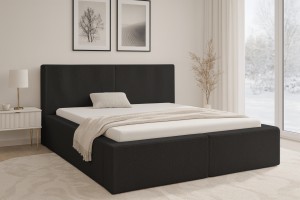 BERNO massives Polsterbett in Cord, Bouclé & Samt, inkl. Lattenrost und Bettkasten Deine Möbel