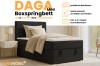 Modern boxspringbed Daga Mini in zwart met koudschuimtopper en opbergruimte.